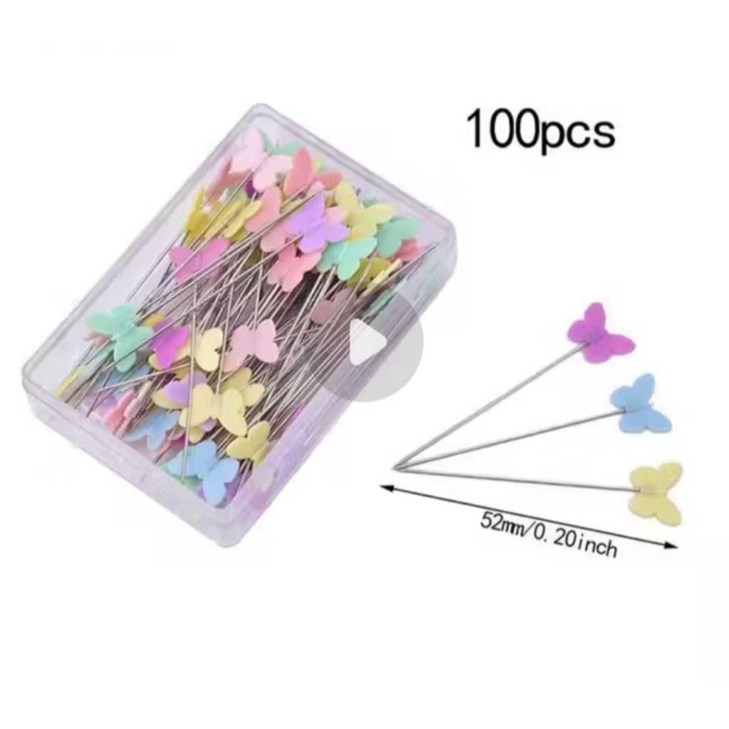 Kit 100 Alfinetes Coloridos para Costura, Patchwork, Artesanato