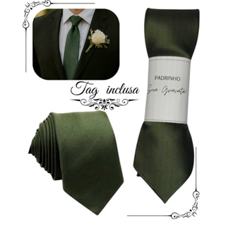 Kit 05 a 20 Gravatas verde oliva Slim Para Padrinhos e Casamento em Oferta na Shopee