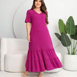 Vestido Feminino Casual Confortável três maias Plus Size – Diversas Cores | Tamanhos M G GG G1 em Oferta na Shopee