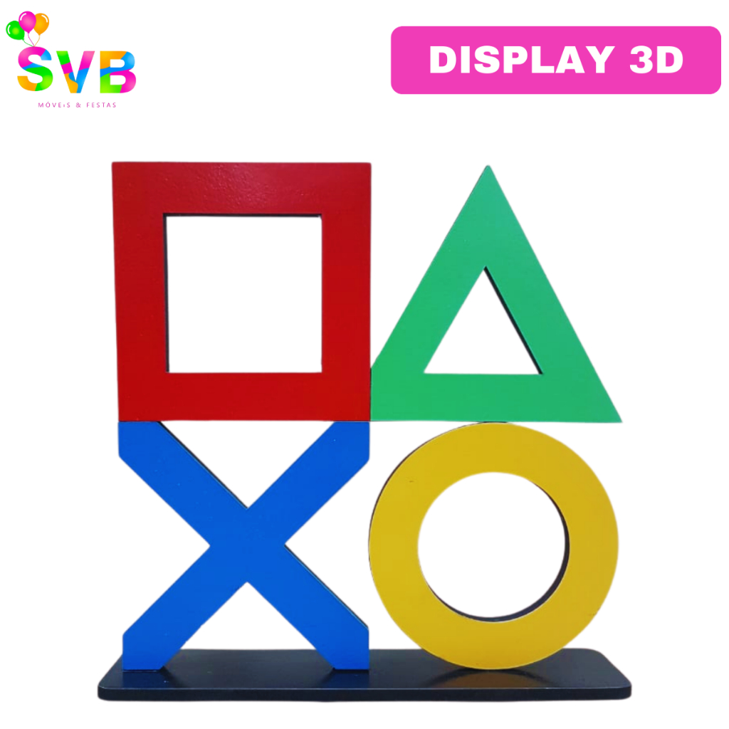 Enfeite Festa Placa Game Vazada Display Decoração Aniversário Centro De Mesa SVB MÓVEIS E FESTAS