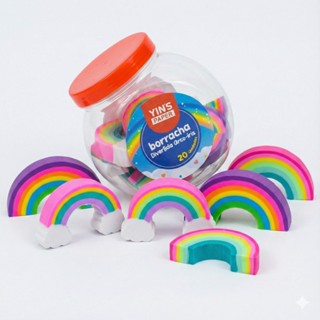 Borracha Arco Iris Fofa Borrachinha Material Escolar Infantil Criança Escola Pedagogia em Oferta na Shopee