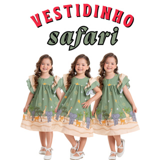Vestido Com Manguinha Estampado Infantil Juvenil Férias Dia-a-Dia em Oferta na Shopee