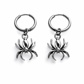 Brinco de Argola com Pingente de Aranha - para o Halloween Argola Prata dark goth gotico em Oferta na Shopee