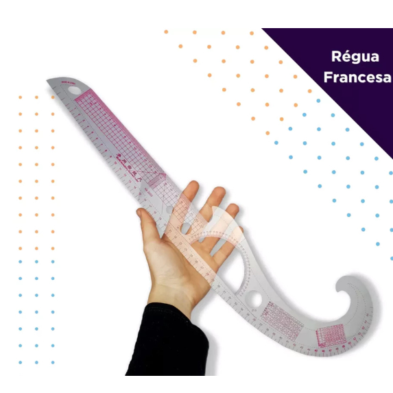 Regua Francesa Multicurva Governante - Costura Modelagem e Patchwork - REF: MCG