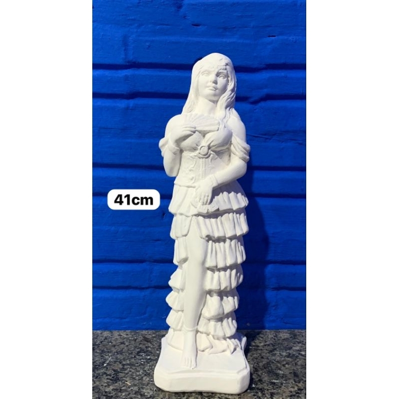 Imagem Pomba Gira 7 Saias / Cigana 7 Saias / Para Batismo 41cm em gesso cru