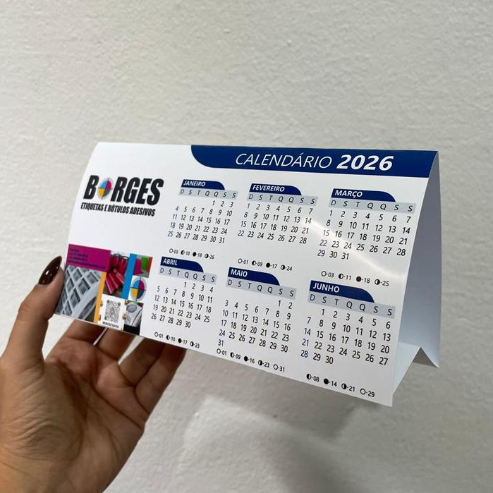 Calendário de Mesa Personalizado 2026 20/30/50/100un
