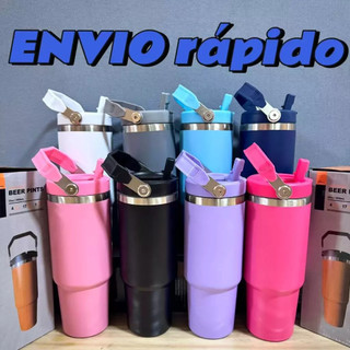 Copo Térmico Inox 900ml Tampa na Cor do Copo ,com Canudo ,Térmica Inoxidável natal portát…