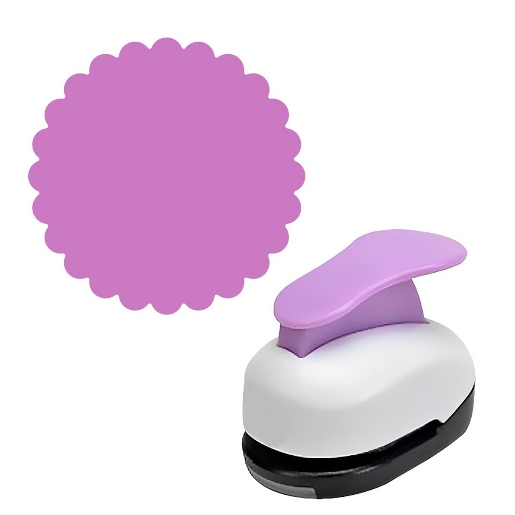 Perfurador Cortador De Papel E Eva - Círculo Escalope/Escalopado em Oferta na Shopee