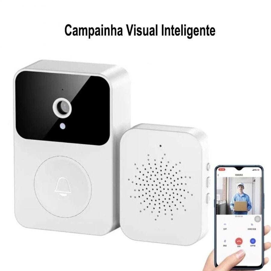 Campainha X9 1080 Câmera De Vídeo Com Visão Noturna Dois Andares Em Tempo Real em Oferta na Shopee