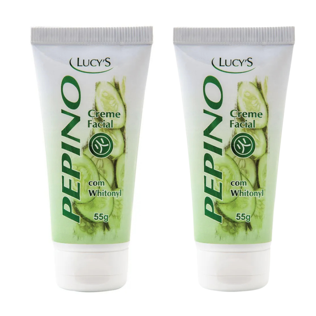 Kit 2 Creme Facial Pepino Antissinais Antirrugas Clareador de Manchas Escuras Com Whitonyl 55g