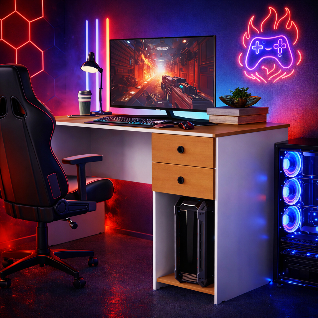 Mesa gamer NVIDIA Nitro Premium multuso com suporte CPU