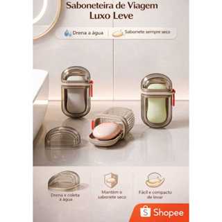 Saboneteira Portátil com Tampa e Drenagem Caixa Organizadora para Sabonete em Oferta na Shopee