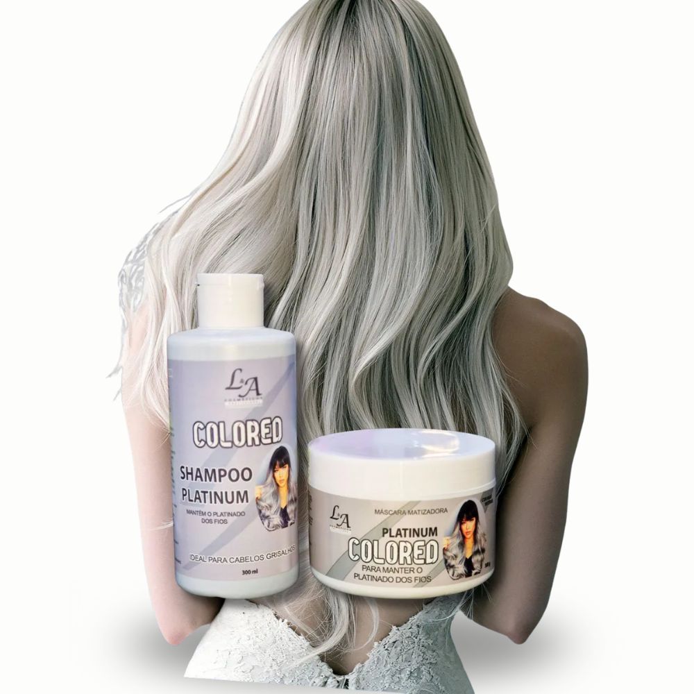 Kit Platinum Matizador Shampoo + Máscara Tonalizante L&A Cosméticos - S/Amônia. em Oferta na Shopee