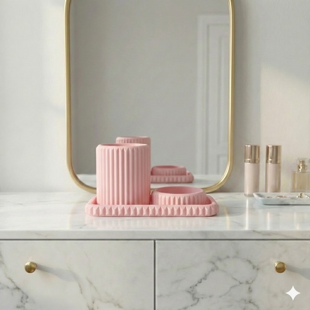 Conjunto Organizador Canelado Premium Luxo para Maquiagem, Skin Care e Escritório - Design Exclusivo em Oferta na Shopee