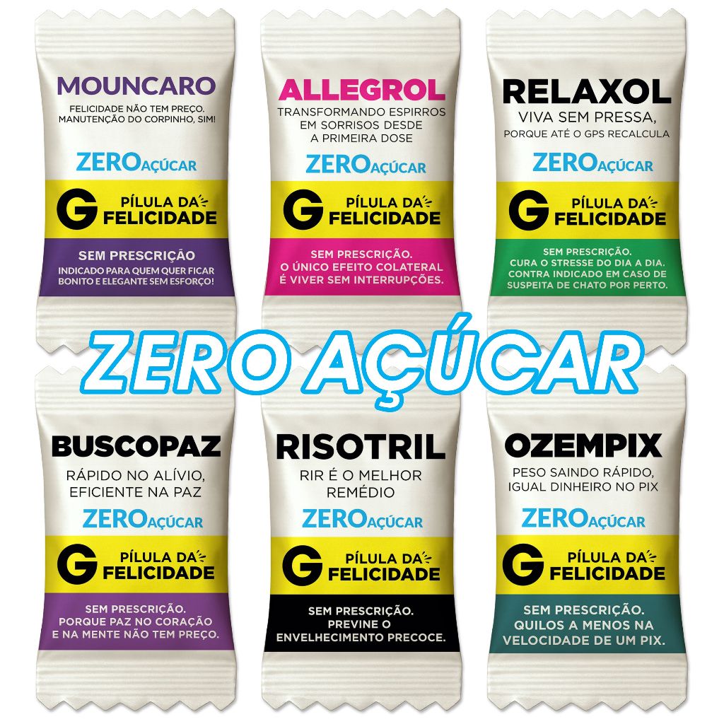 Kit Balas ZERO AÇÚCAR Pílulas Felicidade Divertida Festa Formatura Genérico (Já Personalizadas) em Oferta na Shopee