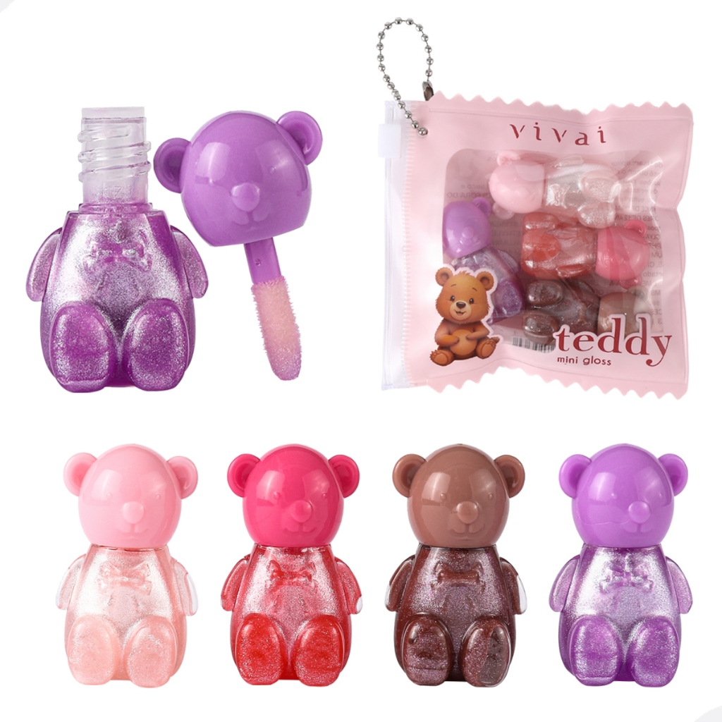 Kit Mini Gloss Labial Teen Infantil Teddy Pct C/4un