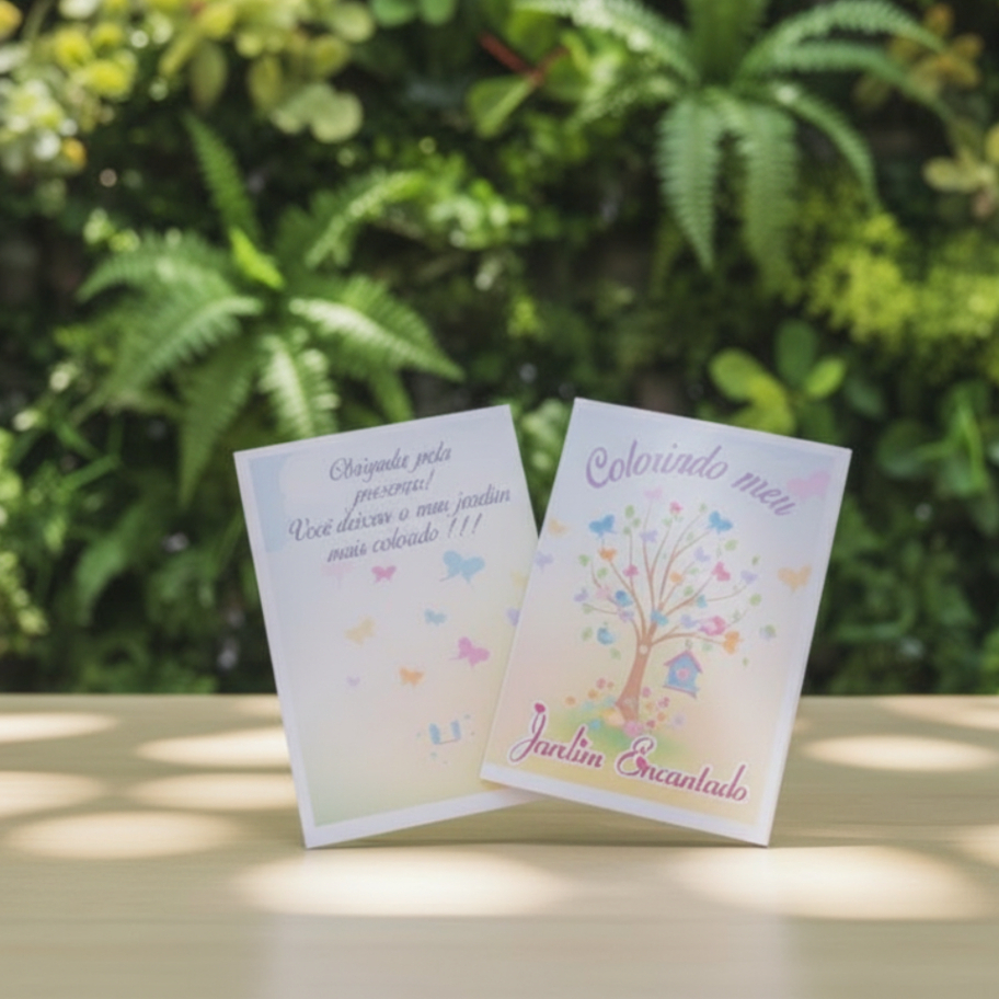 Livros De Colorir 20x15 cm Tema personalizado Jardim Das Borboletas - Lembrancinha Festa Aniversário