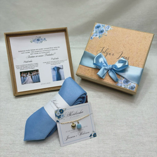 Caixa convite para padrinhos de casamento em mdf com pulseira e gravata em Oferta na Shopee