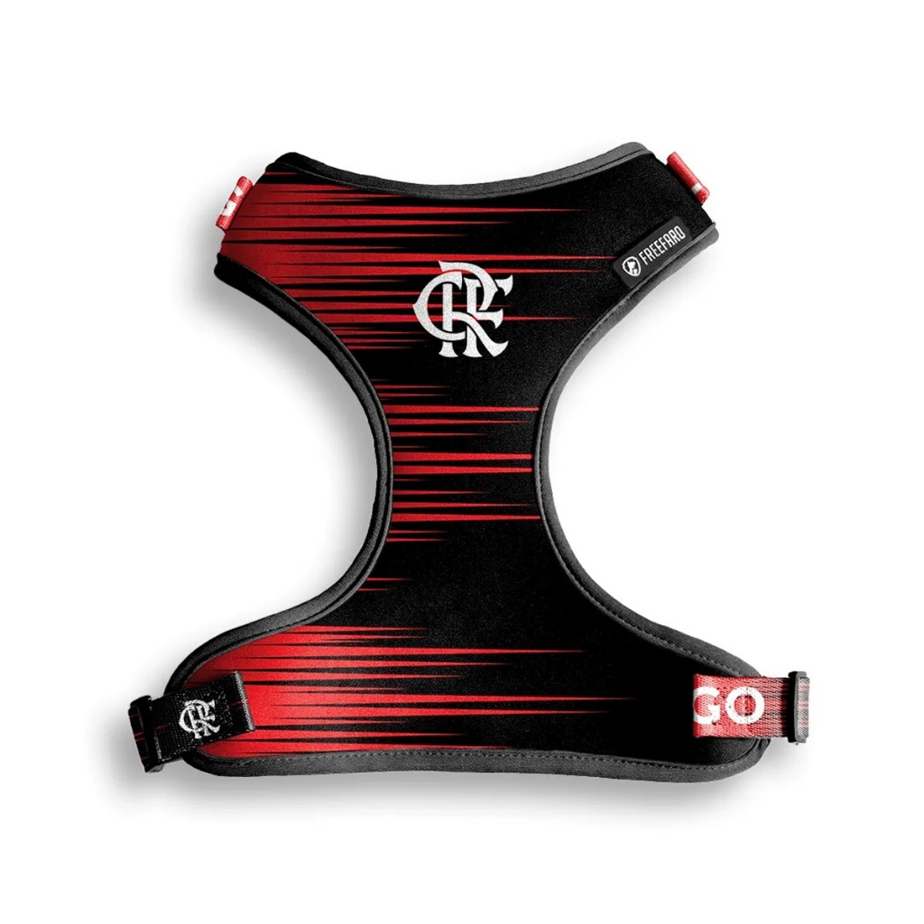Peitoral Air FreeFaro Flamengo Essência Rubro-Negro – Conforto e Estilo para seu Pet