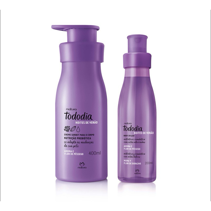 Natura Hidrtante corporal  Amora e Flor de Pêssego  400ml + Body splash 200ml