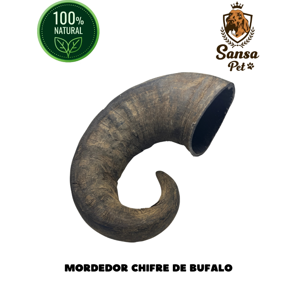 Chifre de Bufalo Desidratado 100% Natural Antiestress Remove Tartaro Boi Bovino