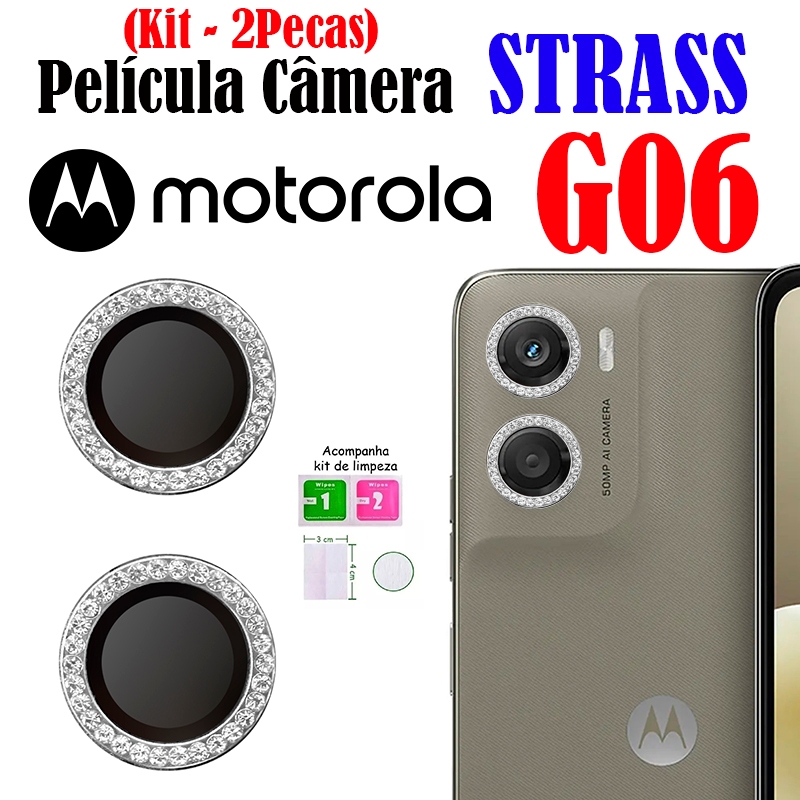 Kit (2 PCs)Película Câmera STRASS G06 Motorola Protetor Da Lente Anti Risco Brilhante