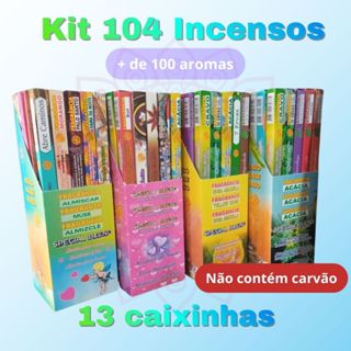 Incenso 100% Natural Sortidos/ Kit com 104 incensos 13 caixinhas em Oferta na Shopee