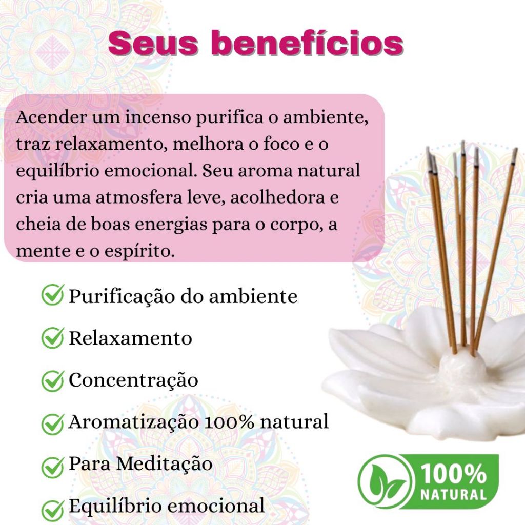 Detalhes do Incenso 100% Natural Sortidos/ Kit com 104 incensos 13 caixinhas