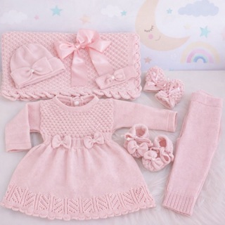 Saída maternidade bebe em trico premium 7 peças- antialergica e macia em Oferta na Shopee