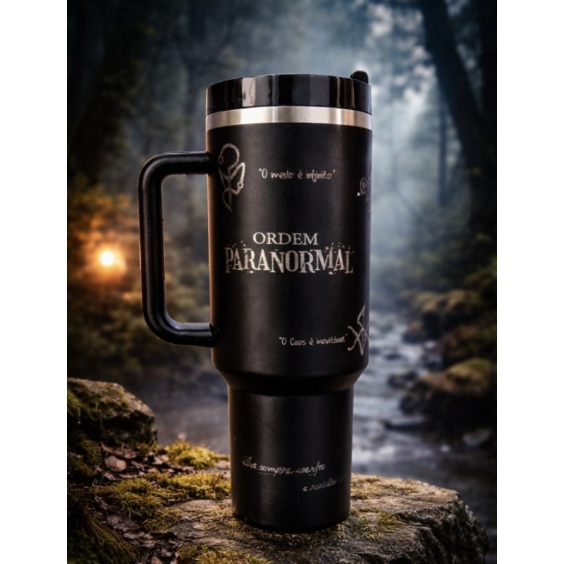Ordem Paranormal Copo Térmico com canudo inox 1200 ml em Oferta na Shopee