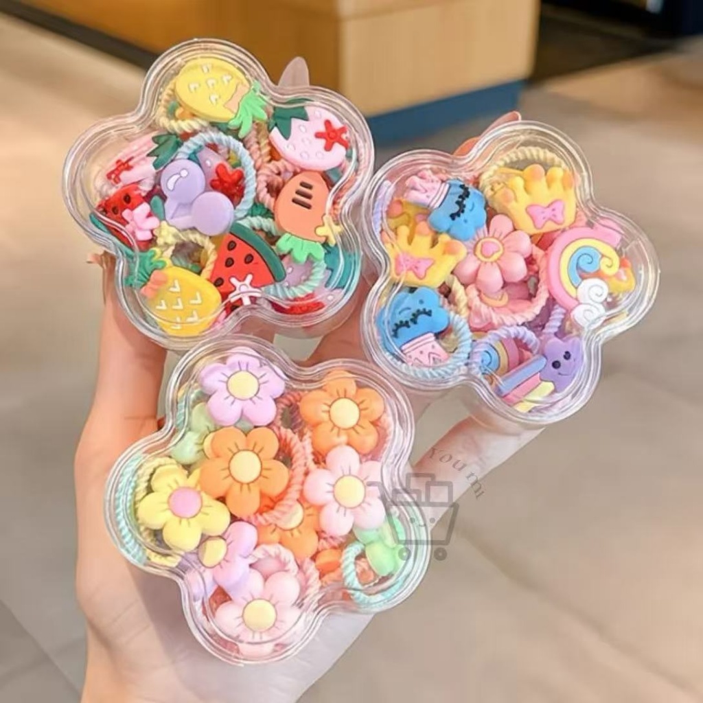 kit 50 Elastico de cabelo Xuxinha Rabico infantil Presente de dia das crianças Animais e flores fofos-You Mi em Oferta na Shopee