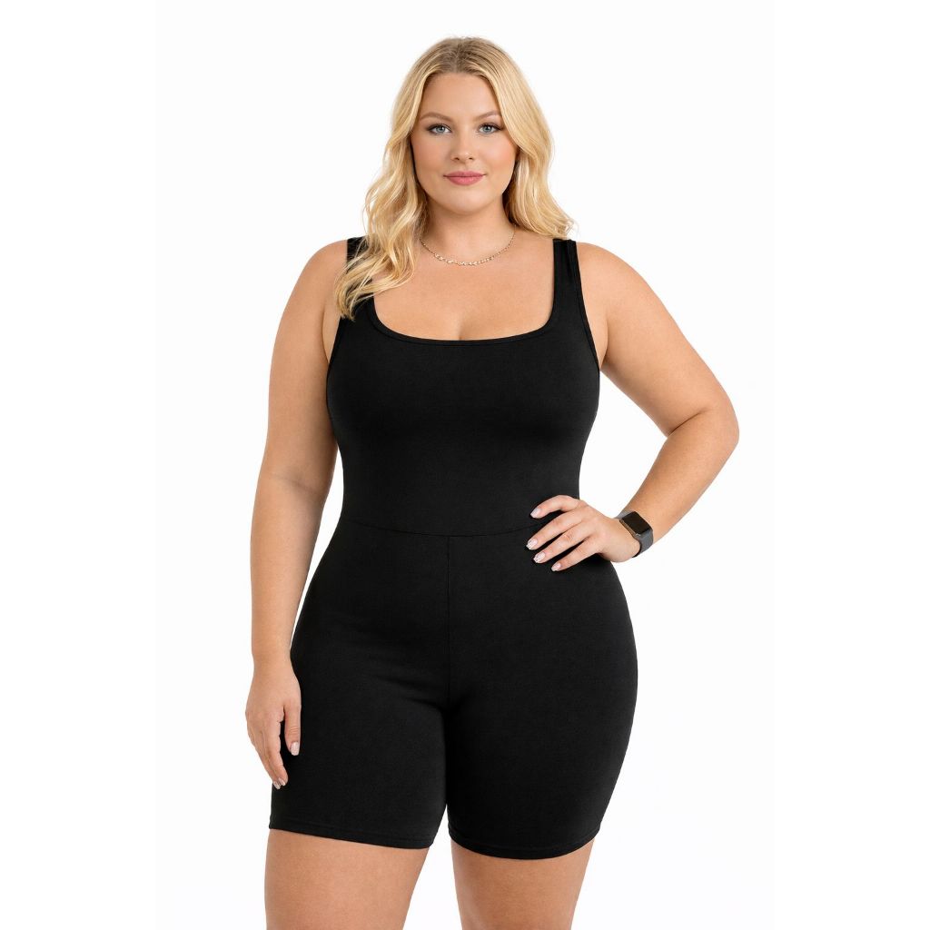 Maiô de Perninha Plus Size Feminino Moda Praia Hidroginástica