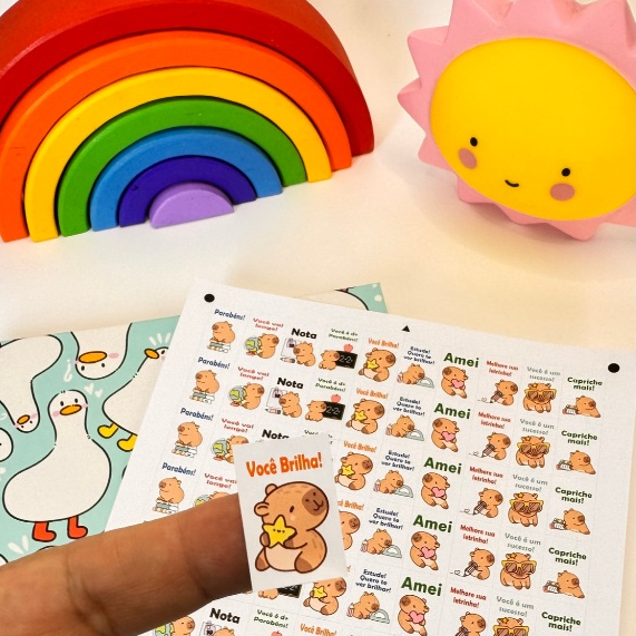 200 adesivos de Incentivos escolares capivara VOLTA ÀS AULAS 2026 em Oferta na Shopee