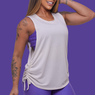 Regata Dry Fit Feminina Fitness Academia Ajustável Lateral Tapa Bumbum Treino em Oferta na Shopee