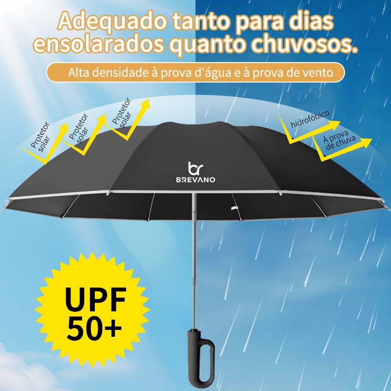 Guarda-chuva Automático Proteção Solar UV Dobrável Anel de Fivela Com Black em Oferta na Shopee