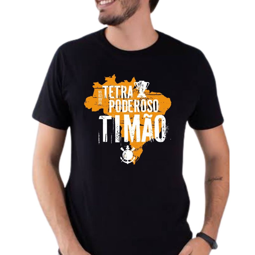 Camiseta timão TETRA PODEROSO TIMÃO corinthians camisa blusa tshirt
