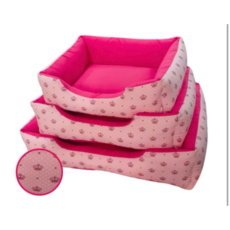 Caminha Cachorro e Gato Estampa coroa rosa PMG 100% Lavável