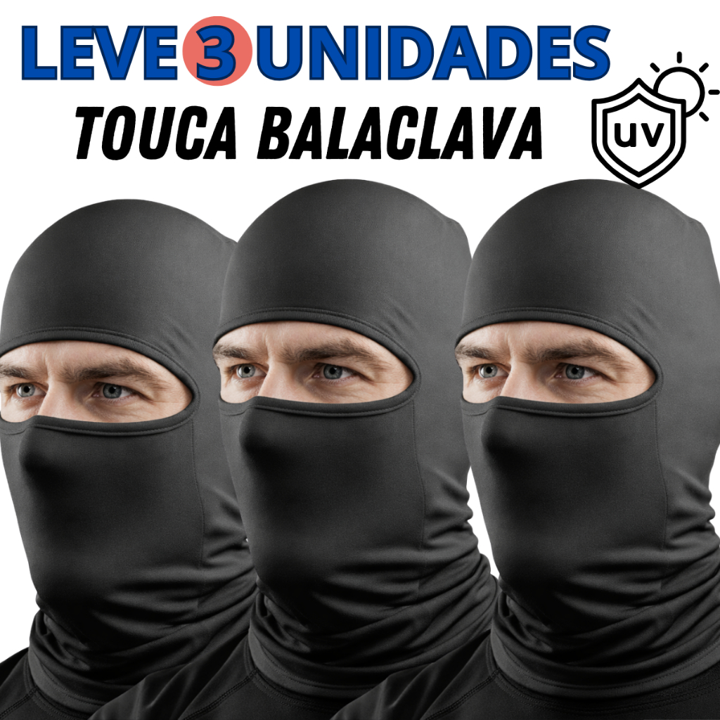 KIT 3 TOUCA NINJA BALACLAVA COM PROTEÇÃO UV TÉRMICA ENVIO IMEDIATO em Oferta na Shopee