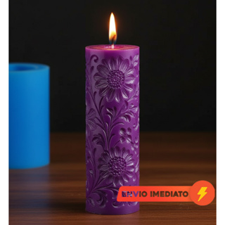 Molde de Silicone Girassol- Vela Cilindrica em Oferta na Shopee