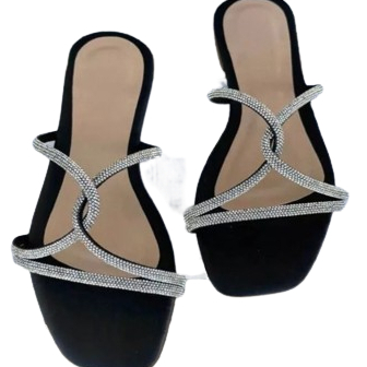 Rasteirinha Santtini  Feminina Moda Blogueira Strass  Luxo Brilhante  Elegante em Oferta na Shopee