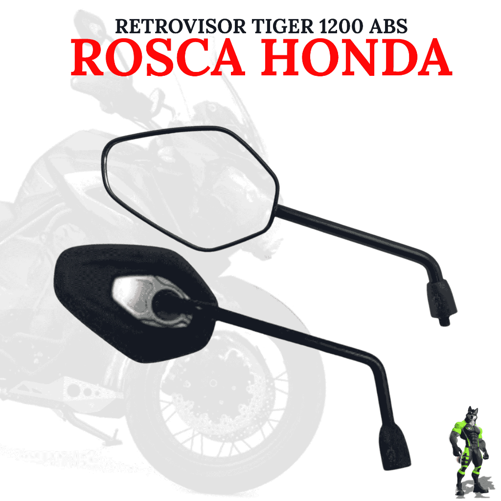 Retrovisor Modelo Fixo Tiger Triumph 1200 Rosca Honda ABS