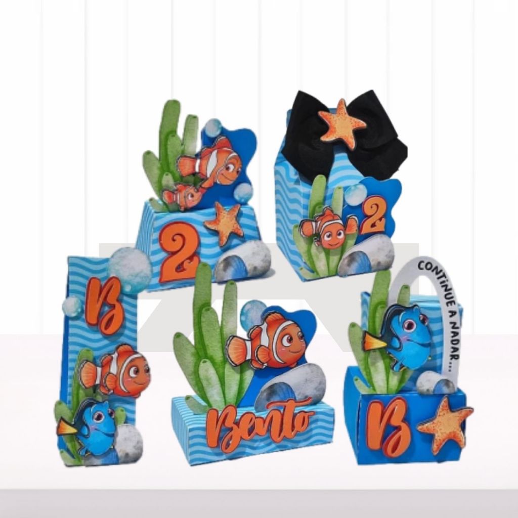 Kit Festa PEGUE E MONTE Procurando o Nemo - Dory - Caixinhas Personalizadas Lembrancinhas Personalizadas