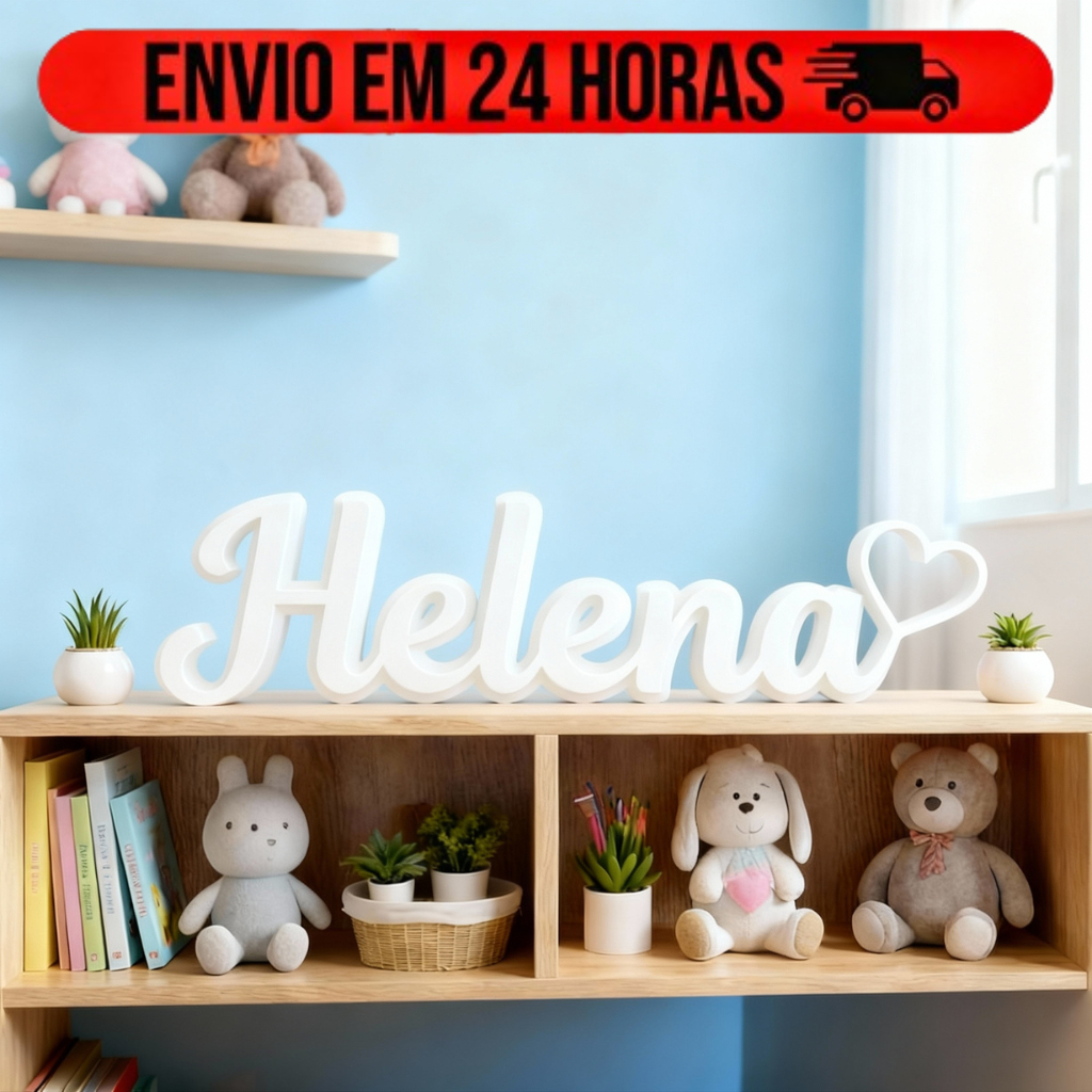 Letreiro Nome Personalizado Infantil – Decoração para Mesa e Estante em Oferta na Shopee
