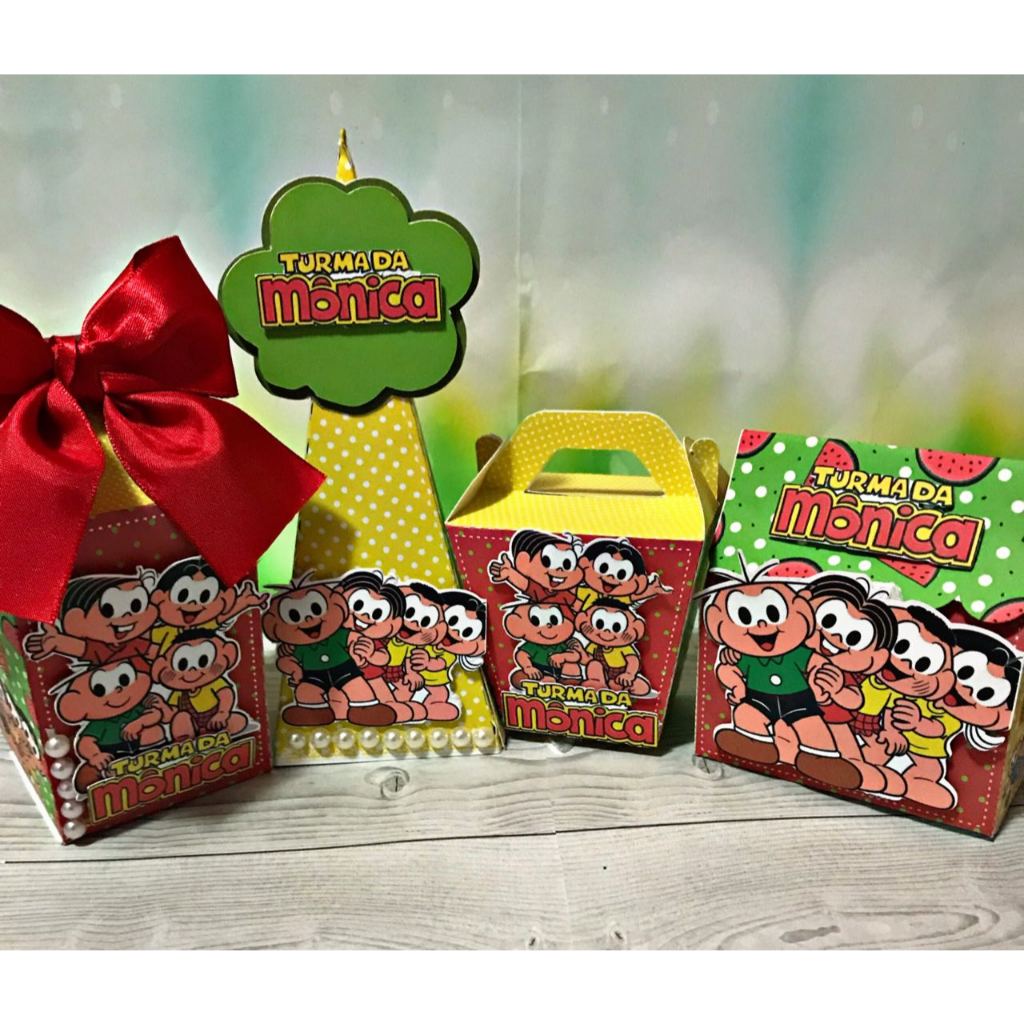 PEGUE E MONTE Festa Turma da Mônica  Personalizado | Lembrancinhas | Festa infantil | Aniversário | Caixinhas