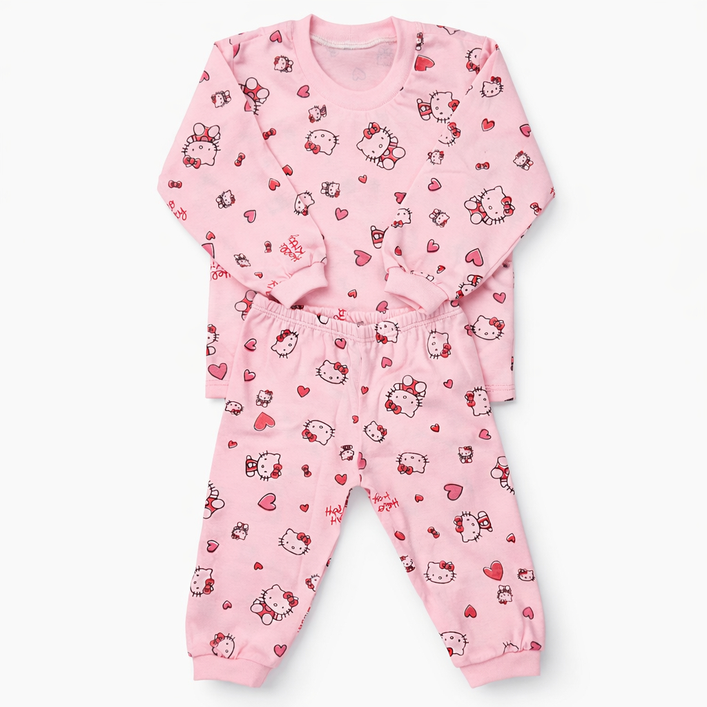 Pijama Infantil Manga Longa Feminino Algodão Bebê Conjunto Confortável para Dormir 2 Peças