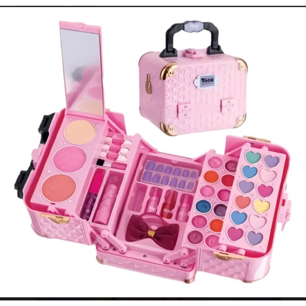 Maleta Dos Sonhos Maquiagem Infantil Teen Fenzza Completa Hipoalergênica Kit Presente Menina Rosa