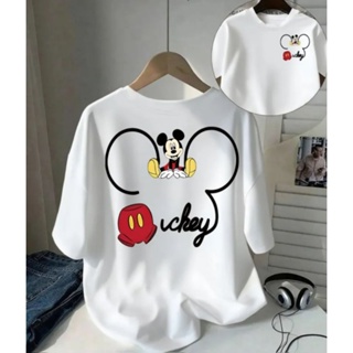Blusa Feminina de Manga Curta com Estampa do Mickey Mouse com Design de Orelhas Icônicas Camiseta Casual Confortável em Oferta na Shopee
