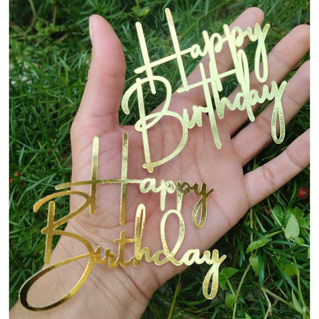 Kit Topo Happy Birthday 10cm em Papel Lamicote para Bolo 2 6 12 Unidades em Oferta na Shopee