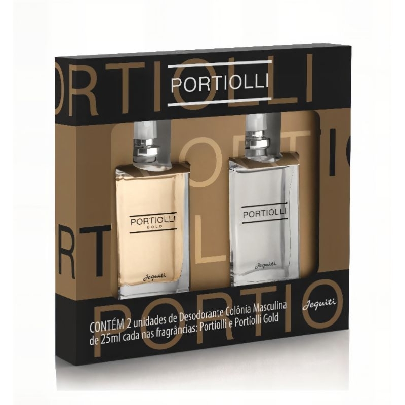 Estojo Desodorante Colônia Masculina Jequiti Portiolli e Portiolli Gold Alta Fixação - 2 Itens em Oferta na Shopee