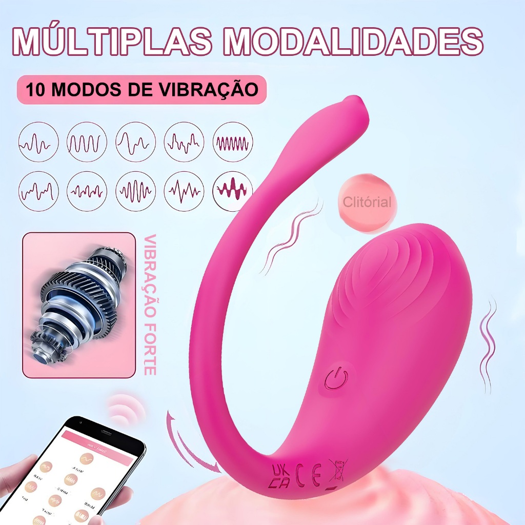 Vibrador Bluetooth Vestível Rosa | Controle via APP + 9 Modos de Vibração | Recarregável USB | Envio Discreto em Oferta na Shopee